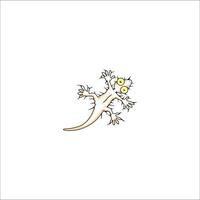 A gecko on the wall with a white background vector