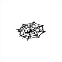 A spider waiting for its prey on a white background vector