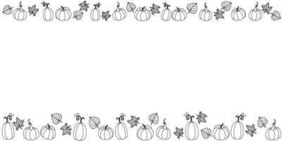Simple Halloween Illustrations With Outline Pumpkins in Doodle Style. Illustration isolated on white background. vector