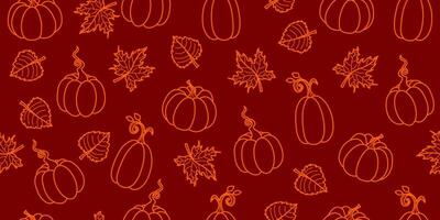 Pumpkin silhouette seamless pattern. Autumn pumpkin background. Falling print harvest vegetables for paper, packaging, design graphics. vector