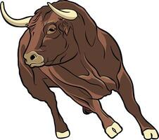 Dynamic Brown Bull Artwork in Motion vector