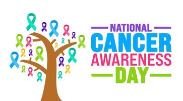 National Cancer Awareness Day background or banner design template vector