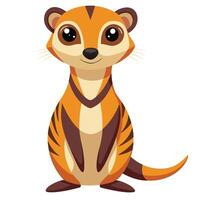 Detailed Meerkat Illustration with Intricate Lines and Realistic Features for Graphic Design vector