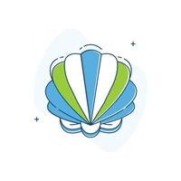 Beach Seashell Icon Design vector