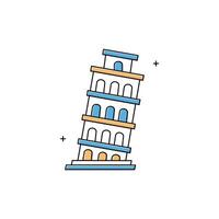 Tower of Pisa Icon Design vector