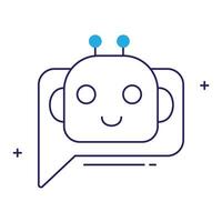 Customer Support Chat Bot Icon Design, AI assistant, virtual assistant, automated responses, chatbot technology vector