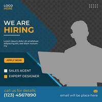job hiring creative modern template design for social media post vector