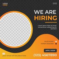 We are hiring creative social media template design vector