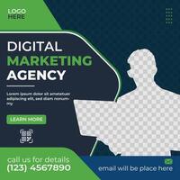 Digital marketing agency modern creative social media template design vector