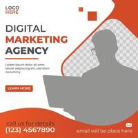 Creative and modern digital marketing agency template design for social media platform vector