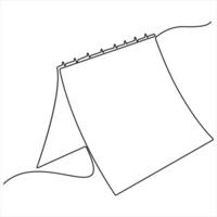 Continuous single line drawing calendar icon planning and scheduling concept design graphic illustration vector