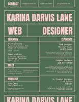 green and pink modern professional resume ats template