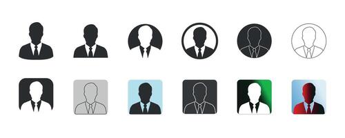 Profile man icon set vector