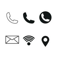 Cellphone icon, Mail box, wifi and location icon set vector