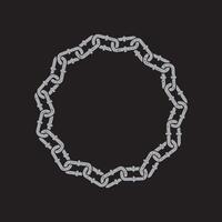 Chain in shape of a circle. Black background vector