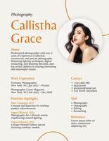 Simple Resume Photography template