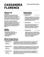 ATS Resume Business Data Analyst Template template