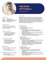 Minimalist Blue and Orange CV Resume template