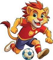 Spain lion soccer player vector