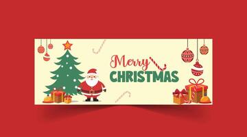 Merry Christmas Day web banner template vector