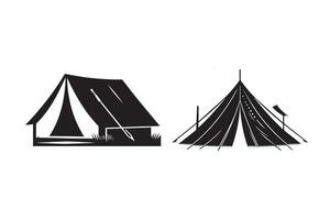Tent for camping Silhouette Illustration vector