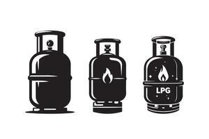 LPG Gas cylinder Silhouette Illustration Design vector