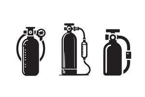 Oxygen cylinder Silhouette Illustration Design vector