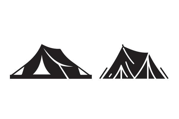 camping Tent Silhouette Illustration