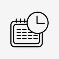 Schedule line icon design. Date and time outline icon. Calendar and clock line style icon design. vector