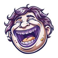 A flat style sticker of laughing man vector