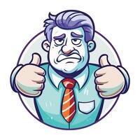 A flat striker of a character with unenthusiastic expression vector