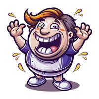 A flat style sticker of exciting man vector