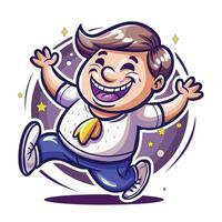A flat style sticker of a happy man vector