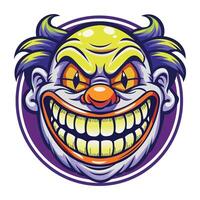A flat sticker of scary smile vector