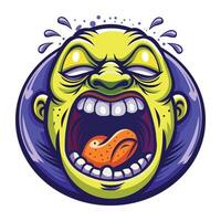 A flat sticker of screaming character vector