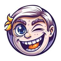 A flat striker of winking character vector