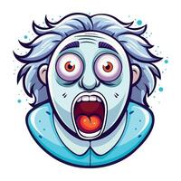 A flat style sticker of an afraid man vector