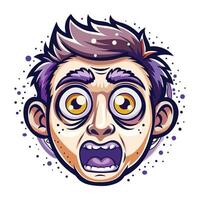 A flat sticker of a character with surprising face vector