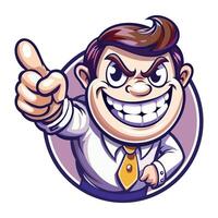 A flat sticker of a pointing person vector
