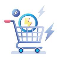 A flat illustration of fast checkout vector