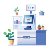 A flat illustration of pos system vector