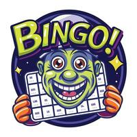 Bingo typography sticker in flat style vector