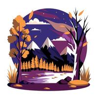 A flat illustration of autumn splendour vector