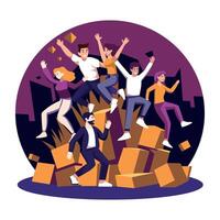 A flat illustration of enjoy people vector