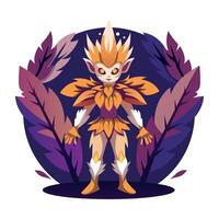 A flat illustration of forest monster vector