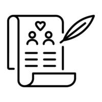 A linear icon of the guest list vector