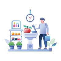 Shopping time illustration in flat style vector