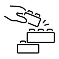 A line icon of building blocks vector
