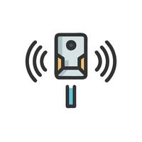 a phone with a microphone icon on a white background vector