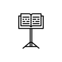 an open book on a stand with a stand vector